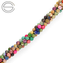 KN-RS-4,0 JAS IMP Natural stone - round smooth - IMPRESSION JASPER - Strand
