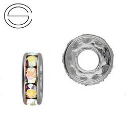 77510H Swarovski Rondelle Crystal AB - Rhodium