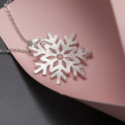 Srebrny naszyjnik DUŻA ŚNIEŻYNKA - SREBRO p. 925
