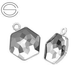 4683/J MM 10 Swarovski Fantasy Hexagon - setting - Rhodium