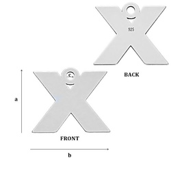 CL-213 X "X" Pendant 10,3 x 12,4 mm Sterling SIlver 925
