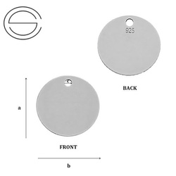 CL-249 CIRCLE Pendant 14,0 mm Sterling Silver 925