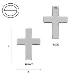 CL-357 CROSS Plate 10,0 x 7,0 mm Sterling Silver 925