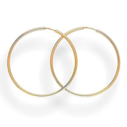 Silver hoop earrings 5 cm - silver 925 gold plated