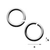 K-0,7x6,0 Open jump rings, sterling silver 925