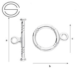 TOG-3 Zapięcie typu Toggle - Srebro pr. 925