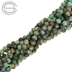 KN-RF-4,0 TRQ AFR Natural stone - round faceted - AFRICAN TURQUOISE - Strand