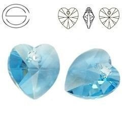 6228 MM 10 Swarovski Heart AQUAMARINE