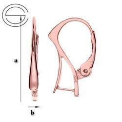 BARG-2 Leverbacks for Crystals from Swarovski - Earring Hooks - Sterling Silver 925 Rose Gold Plated
