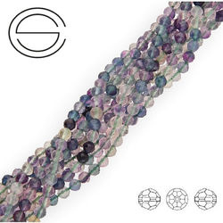 KN-RF-4,0 RFL Natural stone - round faceted - RAINBOW FLUORITE