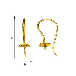 BOZ-40  Earwires Silver Gold Plated for Crystals from SWAROVSKI Pearls 5818