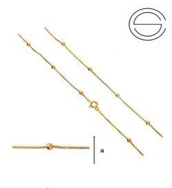 Łańcuszek naszyjnik z kulkami SREBRO POZŁACANE 925