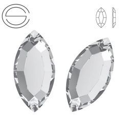 2200 MM 8 Swarovski Navette Flat Back CRYSTAL F