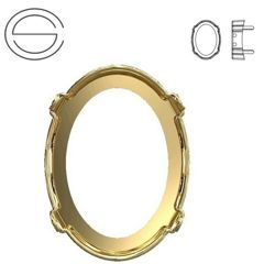 4122/S MM 8 Swarovski Oval Rivoli - Brass