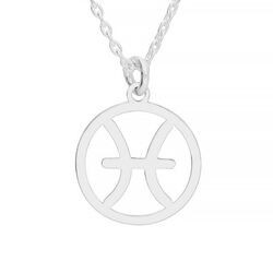 Srebrny naszyjnik ZNAK ZODIAKU RYBY - SREBRO p 925