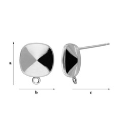 GWKP-85/12 STUD EARRING FOR 4470 WITH LOOP SILVER 925 RHODIUM