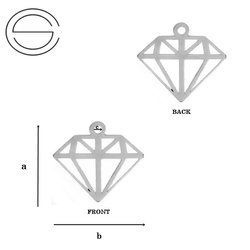 CL-593 Zawieszka DIAMENT 16,9x20,4 mm Srebro 925