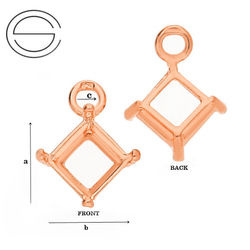 OCRG-6x6W Krawatka do cyrkonii Srebro 925 ROSE GOLD
