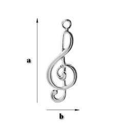 CHAP-36 KLUCZ Element do podw Srebro 925 RODOWANE