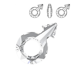 4878 MM 18 Swarovski Male Symbol CRYSTAL