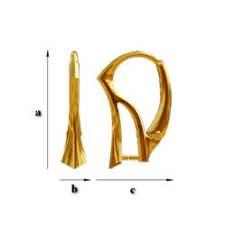BBAZ-15 Leverbacks - Earring Hooks - Sterling Silver 925 Gold Plated