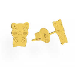 SZTZ-743 Kolczyki CHOMIK Srebro pr. 925 POZŁACANE