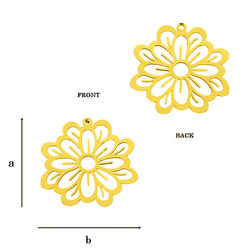 CLZ-544 Pendant FLOWER 24,8 mm Sterling Silver 925 Gold Plated