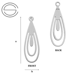 CL-225 DROP Pendant 20,2 x 6,8 mm Sterling Silver 925
