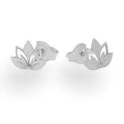 SZT-340A Silver earrings LOTUS FLOWER - Sterling Silver 925