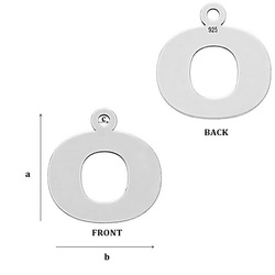 CL-213O "O" Pendant 12,5 x 11,9 mm Sterling Silver 925