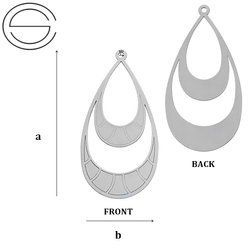 CL-392A DROP Pendant 41,9 x 21,0 mm Sterling Silver 925