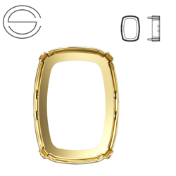 4568/S MM 8 Swarovski Cushion - Gold