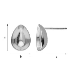 GW-88/8 STUD EARRING FOR 4320 PEAR SILVER 925/GRAM