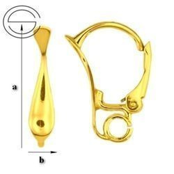 BAZ-71 Leverbacks - Earring Hooks - Sterling Silver 925 Gold Plated