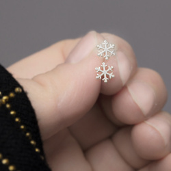 SZT-758 Silver earrings SNOWFLAKE - Sterling Silver 925
