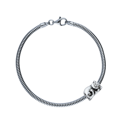 Srebrny beads - koralik modułowy - KOT - pr. 925