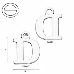 CL-213M "M" Pendant 10,3 x 12,9 mm Sterling Silver 925