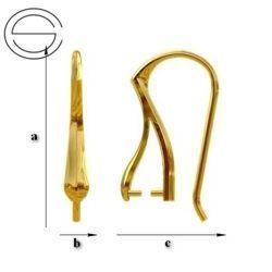 BOZ-03  Earwires Silver Gold Plated for Crystals from SWAROVSKI