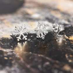 SZT-758 Silver earrings SNOWFLAKE - Sterling Silver 925