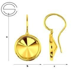 BOZ-239/12 Earwires Silver Gold Plated for Rivoli 1122  12 mm