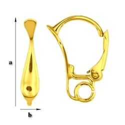 BAZ-71 Leverbacks - Earring Hooks - Sterling Silver 925 Gold Plated
