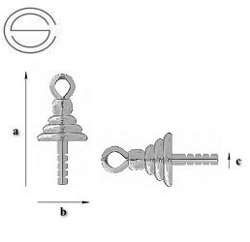 21/Z5 Czapeczka z bolcem do wklejania pereł lub kamieni Srebro 925 /gram