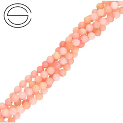 KN-RF-4,0 POP Natural stone - round faceted - PINK OPAL - Strand