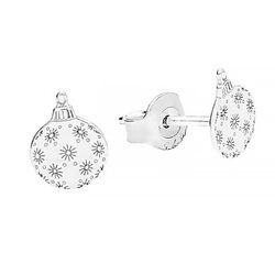 SZT-757 Silver earrings CHRISTMAS BALL - Sterling Silver 925