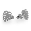 SZTp-304 silver monstera stud earring - silver 925 rhodium