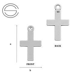 CL-358 Zawieszka KRZYŻ 12,1 x 7,2 mm Srebro p.925
