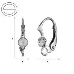 BAP-84 Leverbacks for 5818 Pearls - Earring Hooks - Sterling Silver 925 Rhodium Plated