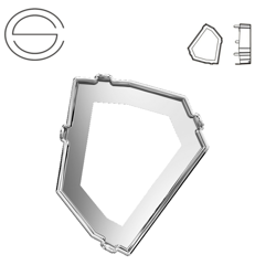 4923/S MM 38 Swarovski Kaputt - Rhodium