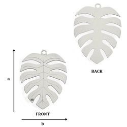 CL-301 MONSTERA LEAF Pendant 25 mm Sterling Silver 925