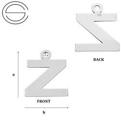 CL-213 Z "Z" Pendant 9,8 mm Sterling SIlver 925